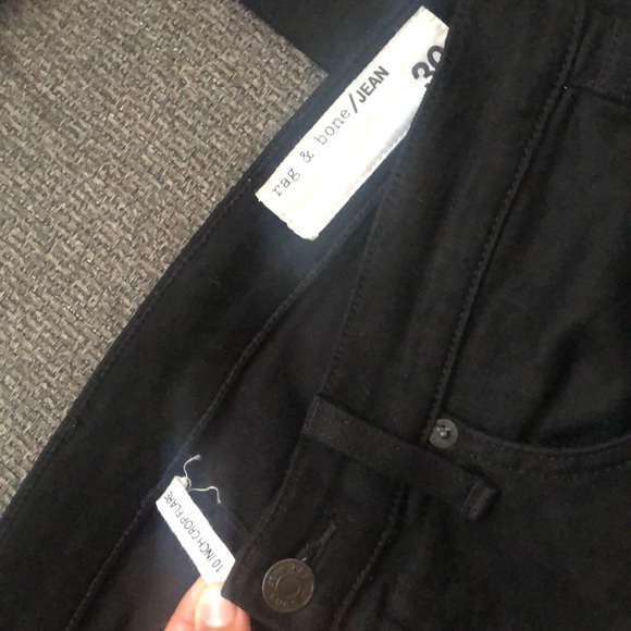 Rag & Bone Crop Flare Black Jeans - Picture 4 of 5